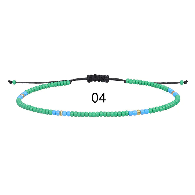 Colorful Beaded Woven Anklet for Summer Beach Wear