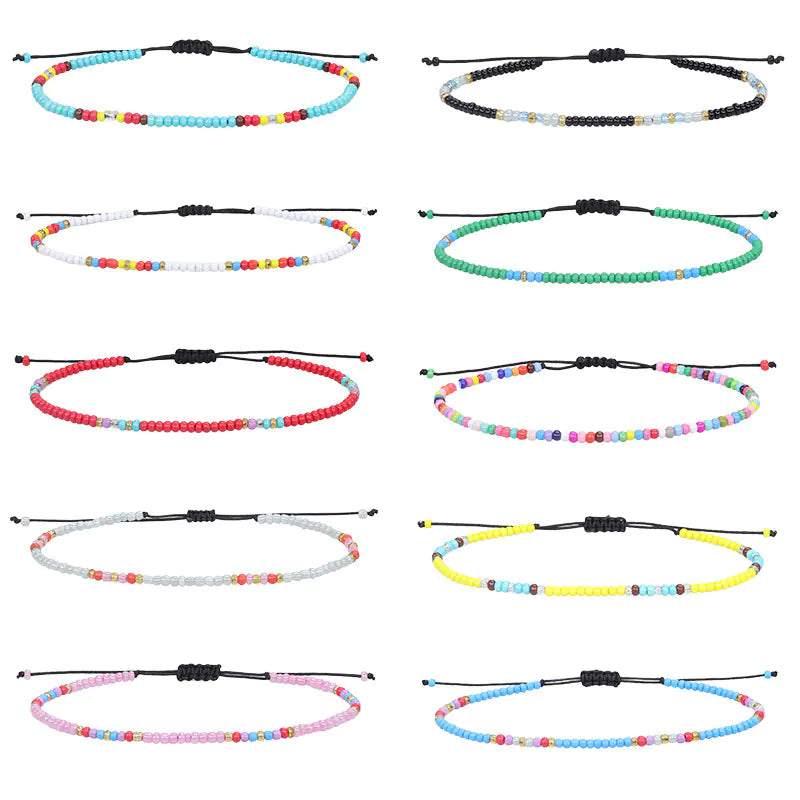 Colorful Beaded Woven Anklet for Summer Beach Wear