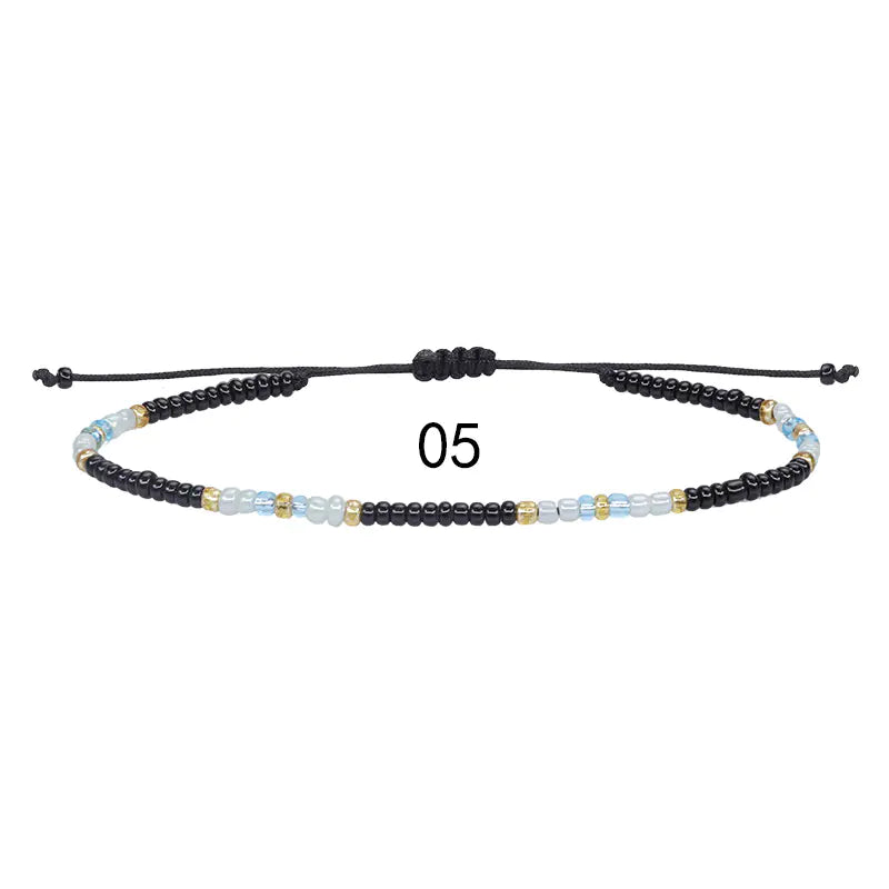 Colorful Beaded Woven Anklet for Summer Beach Wear
