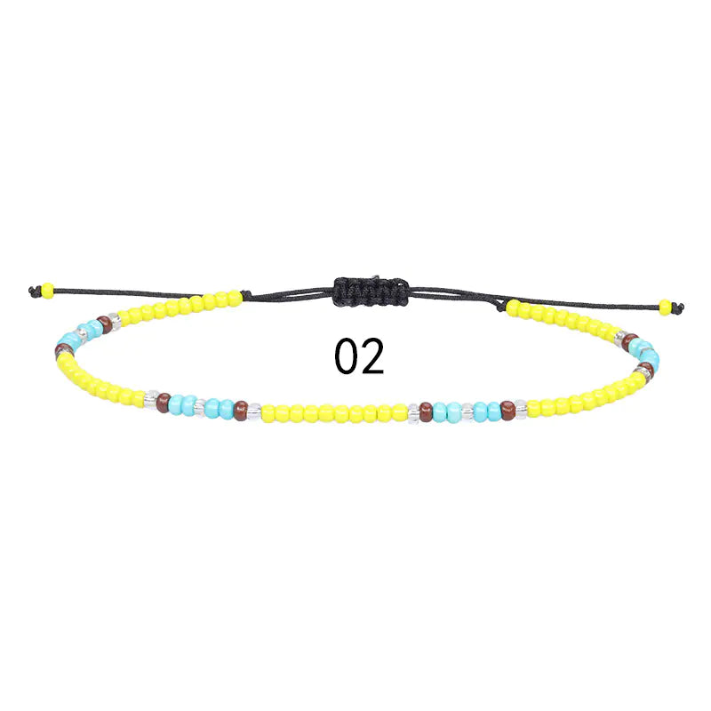 Colorful Beaded Woven Anklet for Summer Beach Wear
