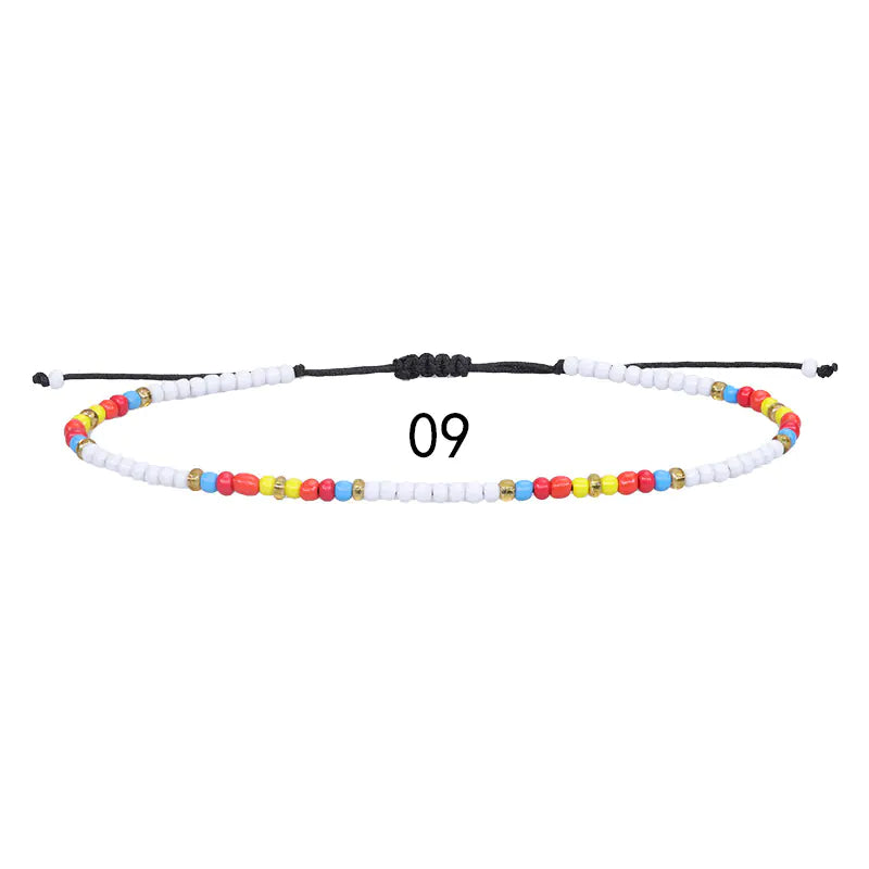 Colorful Beaded Woven Anklet for Summer Beach Wear