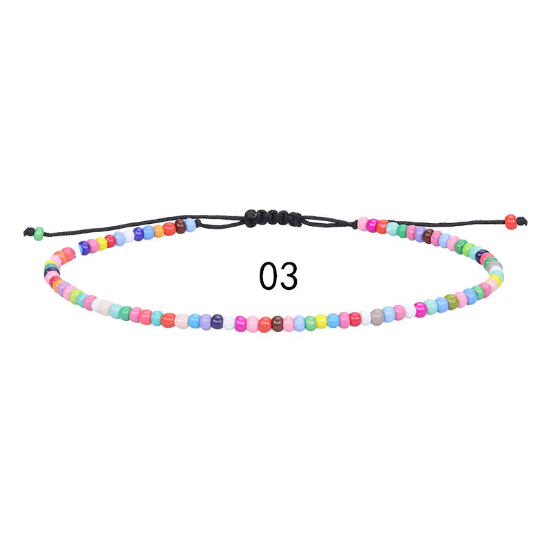 Colorful Beaded Woven Anklet for Summer Beach Wear