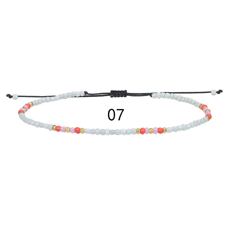 Colorful Beaded Woven Anklet for Summer Beach Wear