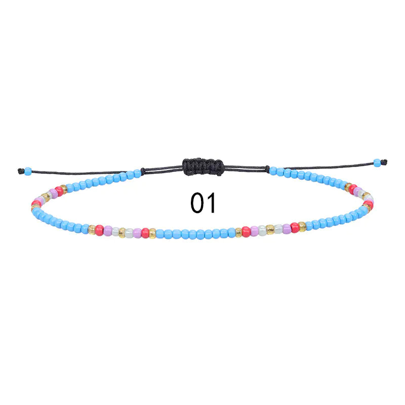 Colorful Beaded Woven Anklet for Summer Beach Wear