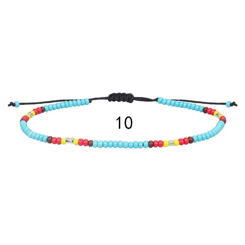 Colorful Beaded Woven Anklet for Summer Beach Wear