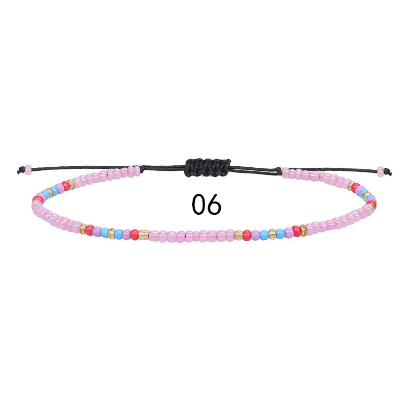 Colorful Beaded Woven Anklet for Summer Beach Wear